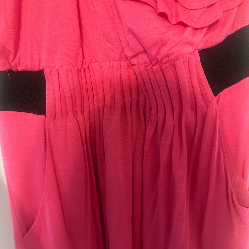 Pink Ruffled One-Shoulder Dress - Picture 4 of 4